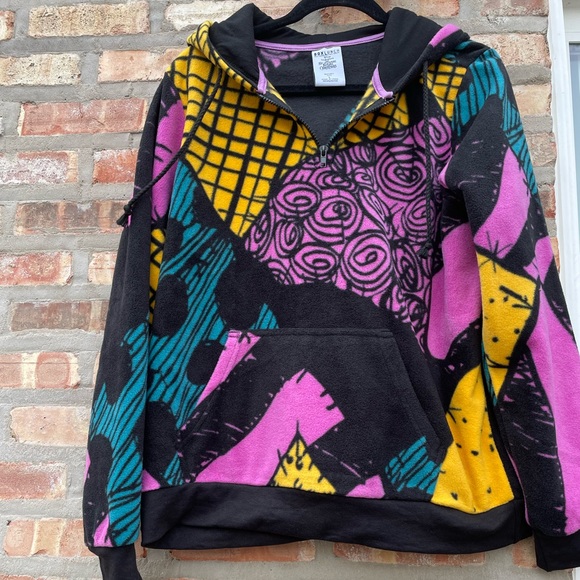 Sally Patchwork nightmare before Christmas Fleece Hoodie sweater - Picture 4 of 7